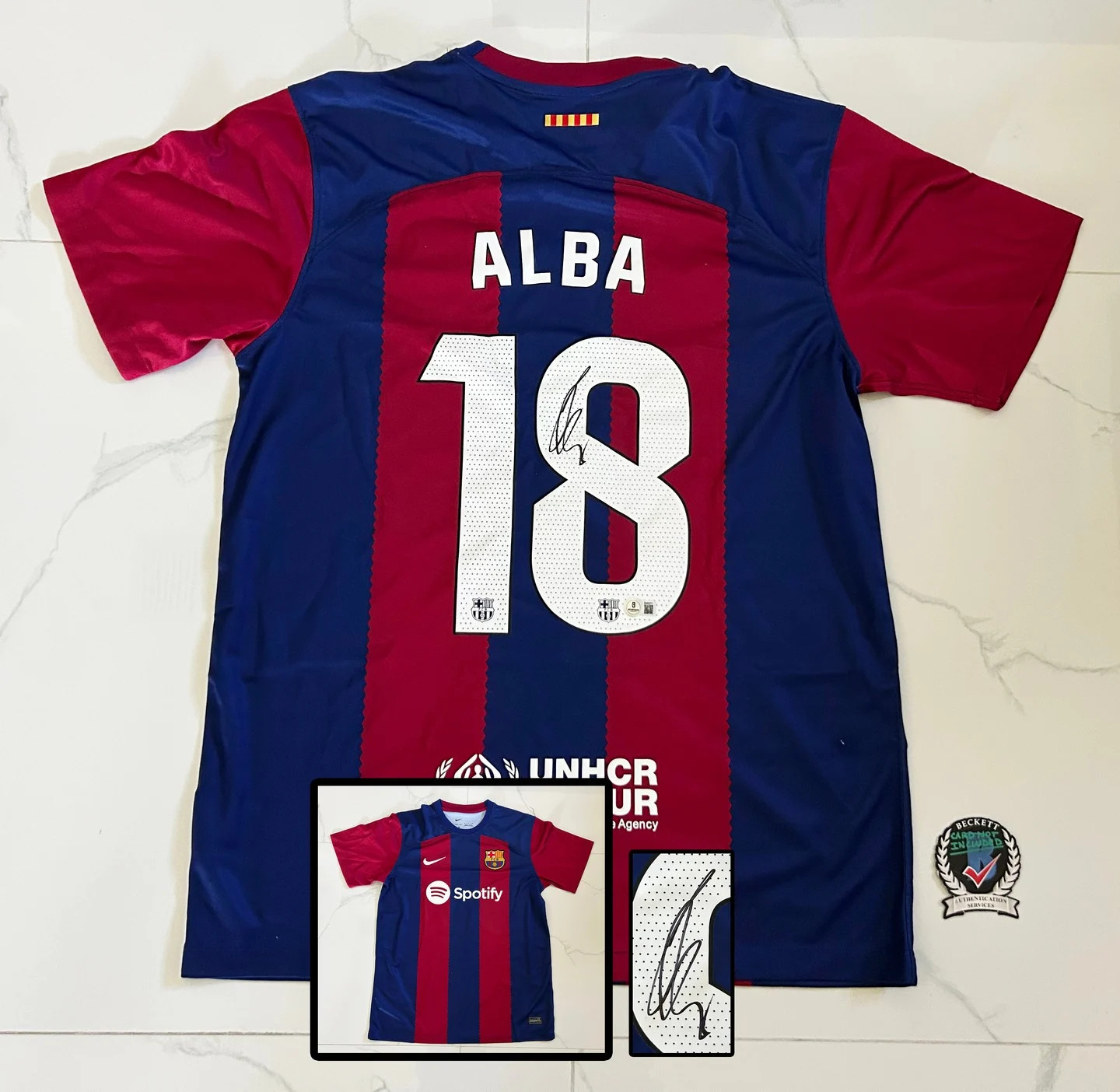 Jordi Alba Signed Jersey FC Barcelona Beckett BAS COA