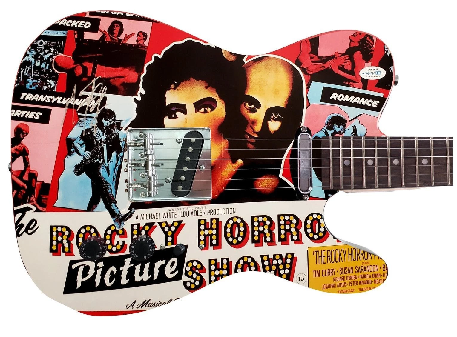 Meat Loaf Autographed Rocky Horror Guitar Exact Video Proof ACOA Witness ITP