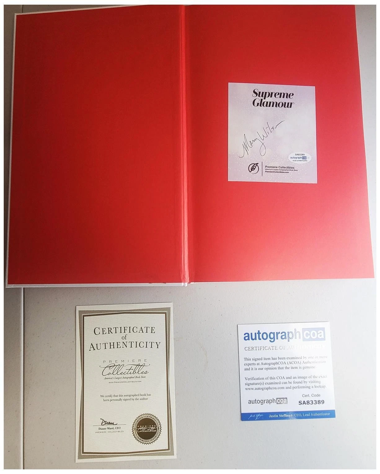 Mary Wilson Supreme Glamour Signed Autographed Book ACOA