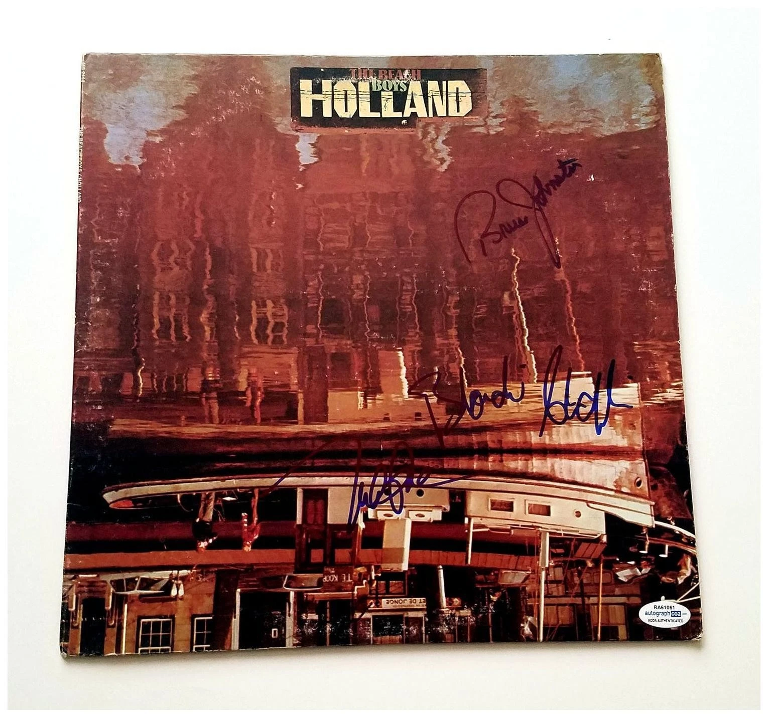 Beach Boys Signed X3 Autographed Holland Album Cover LP ACOA