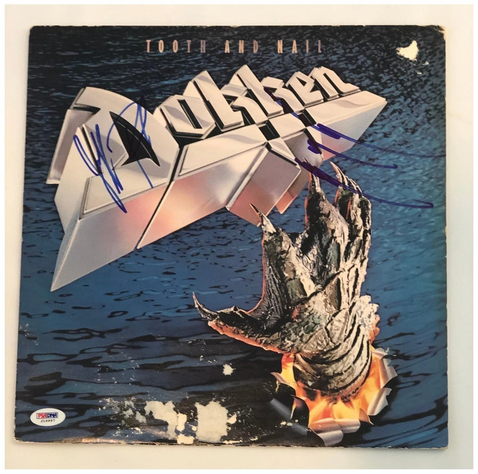 Dokken Tooth And Nail Signed Vinyl Album Lp PSA