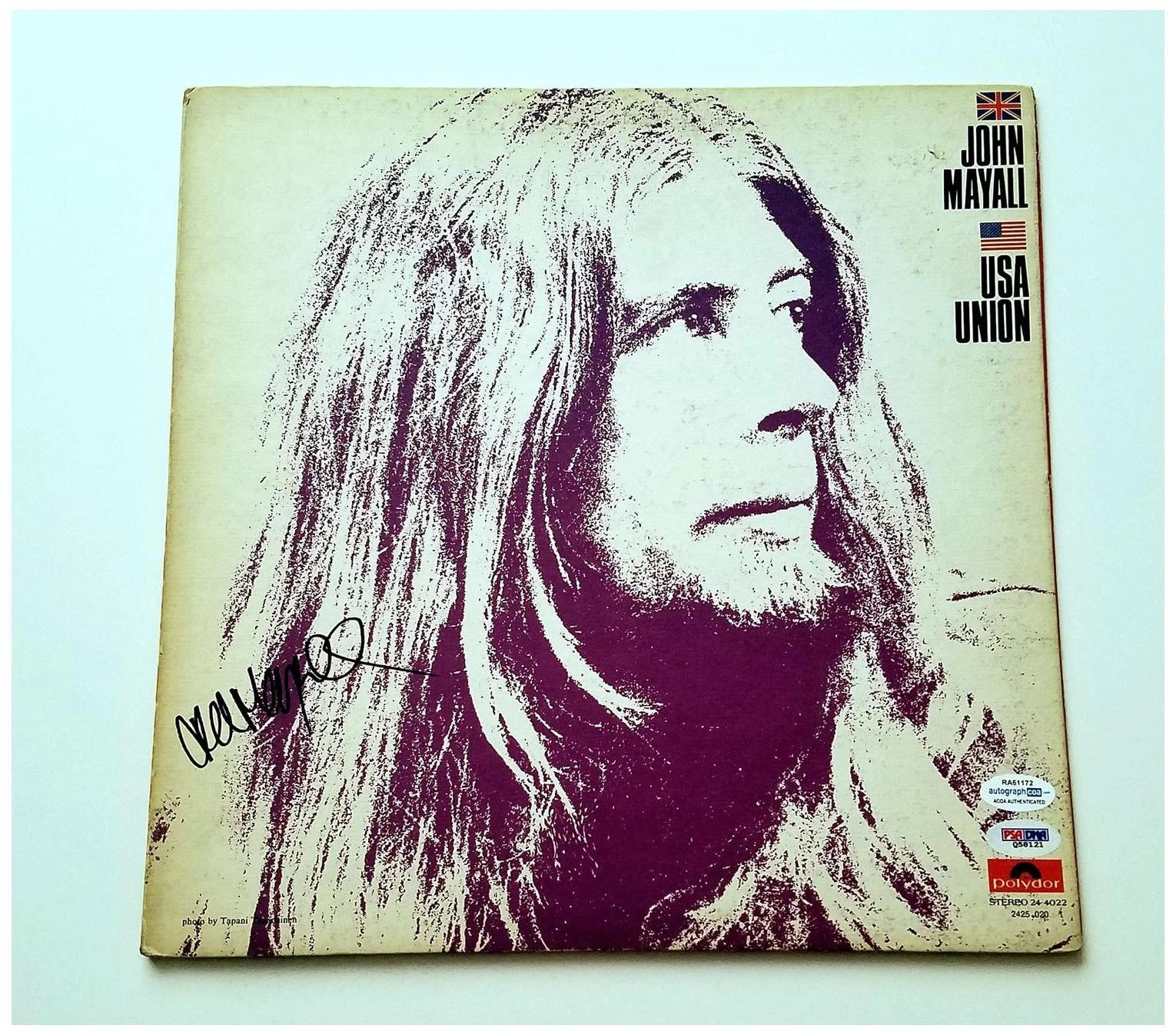 John Mayall Signed Autographed Album Cover LP ACOA PSA