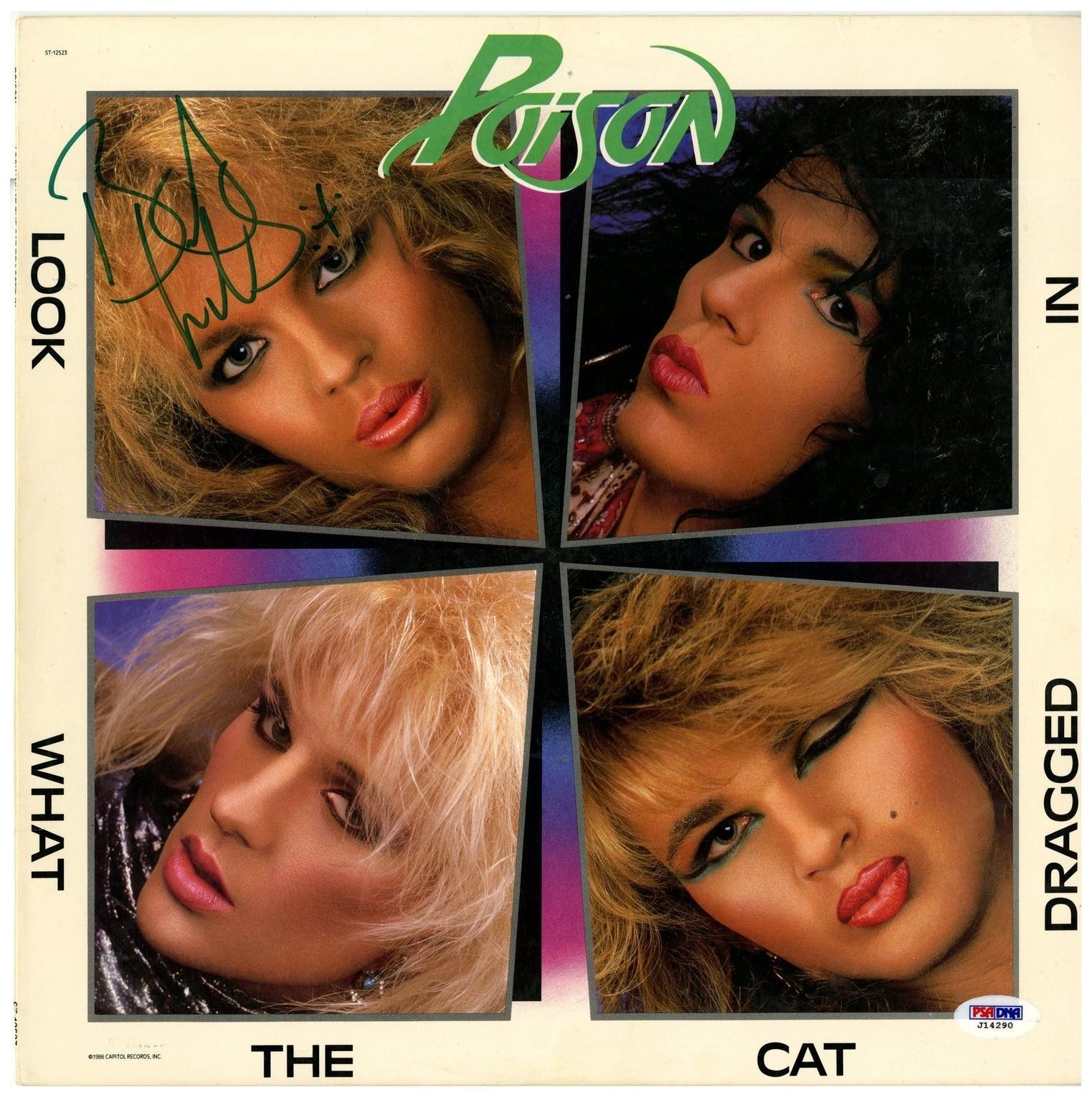Poison Bret Michaels Signed Autographed Record Album LP PSA