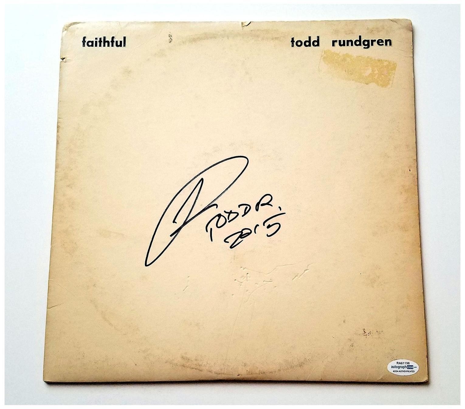 Todd Rundgren Signed Autographed Faithful Album LP ACOA