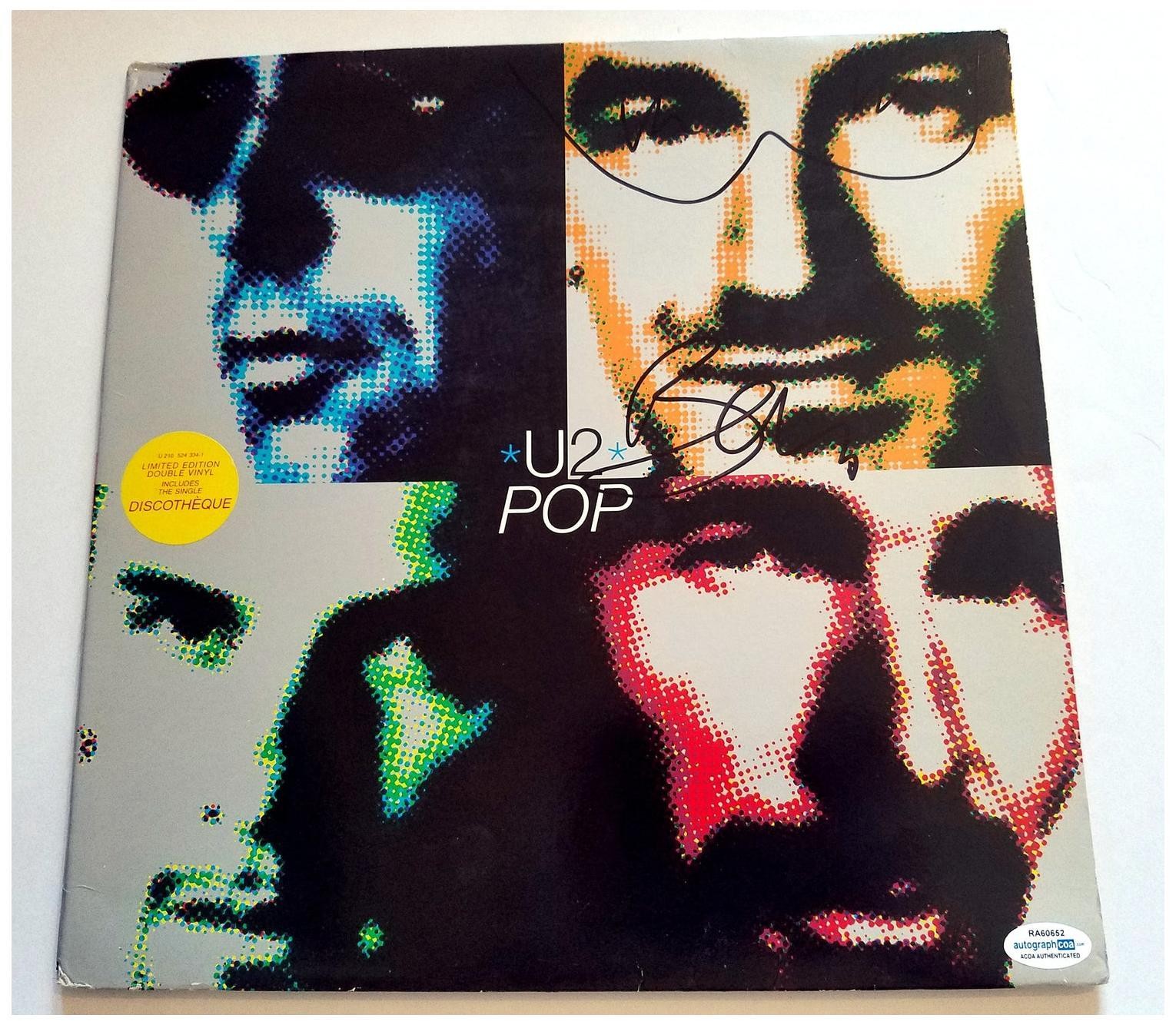 U2 Bono Signed Autographed War Album Cover w/ Sketch ACOA