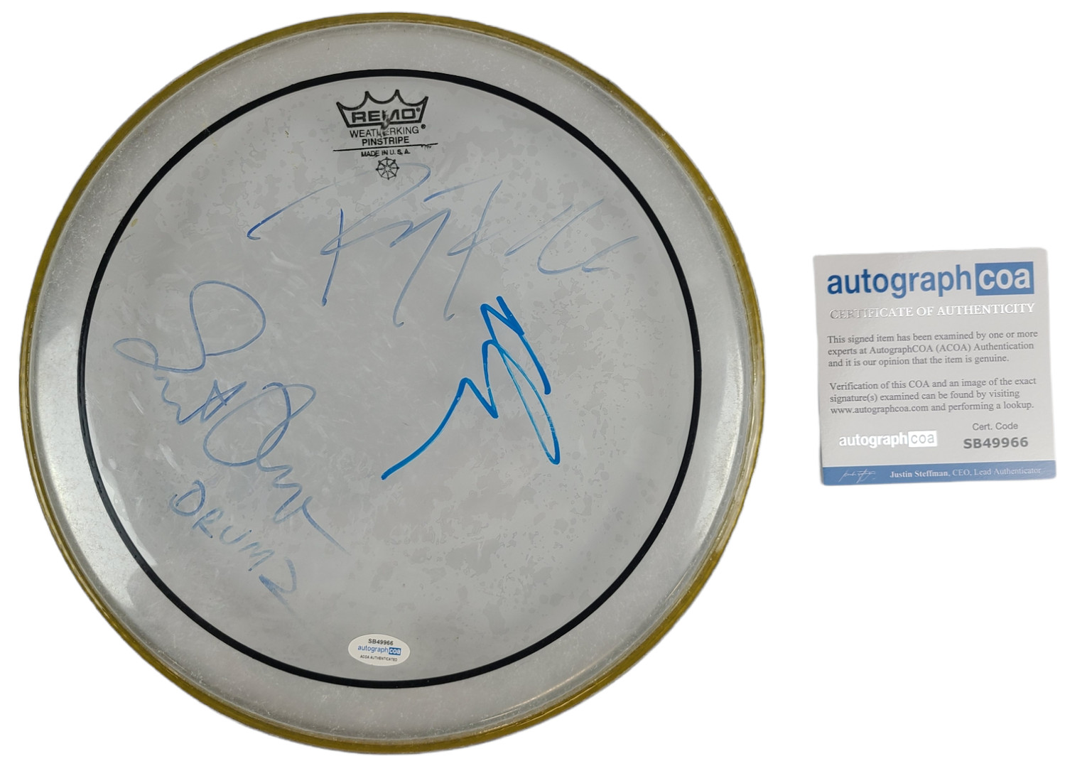 Jane's Addiction Signed Concert Used 12 Inch Drum Head Drumhead ACOA