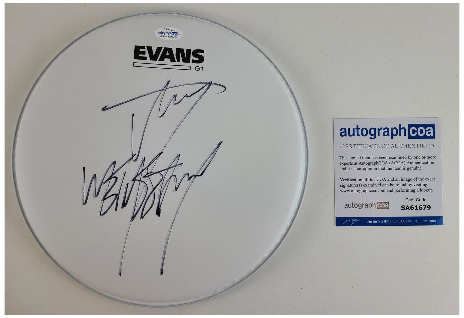 Slipknot Jay Weinberg Signed Evans Drumhead ACOA
