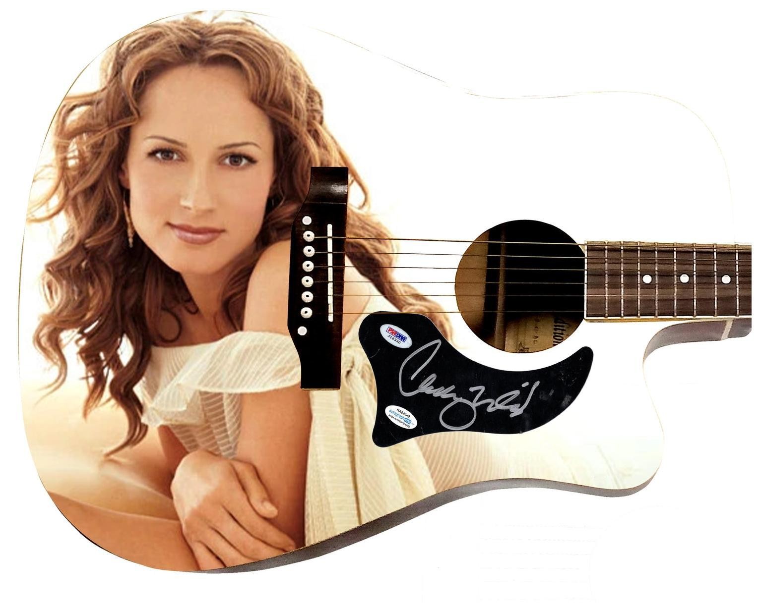 Chely Wright Signed 1/1 Custom Graphics Photo Guitar ACOA PSA