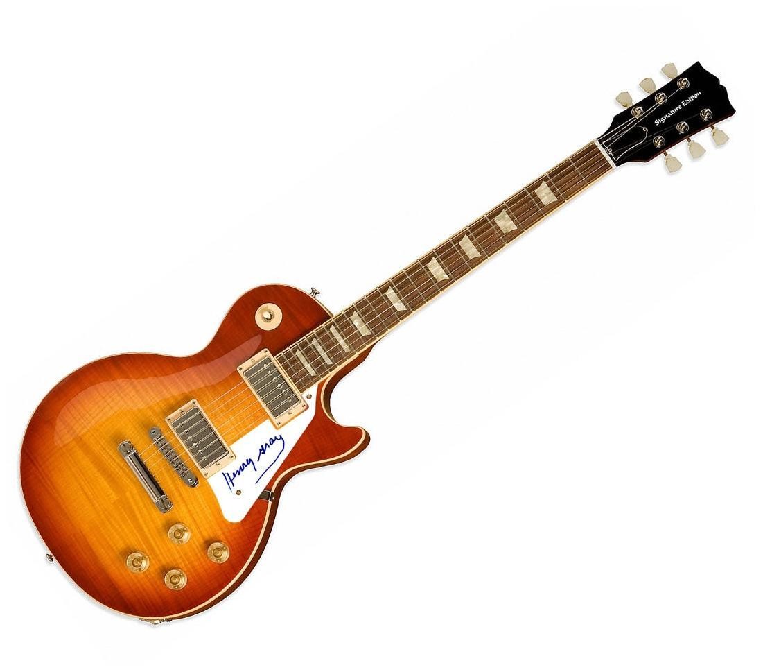 Henry Gray Blues Legend Signed Autographed Sunburst Guitar RD
