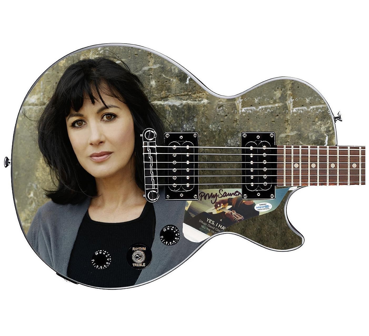 Polly Samson Signed Gibson Epiphone Les Paul Photo Graphics Guitar ACOA
