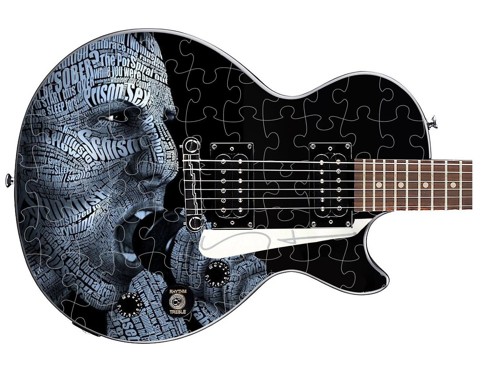 Tool Maynard James Keenan Autographed Gibson Epiphone Les Paul Graphics Guitar A