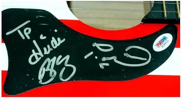 Trick Pony Signed Autographed Acoustic Flag Guitar & Proof PSA