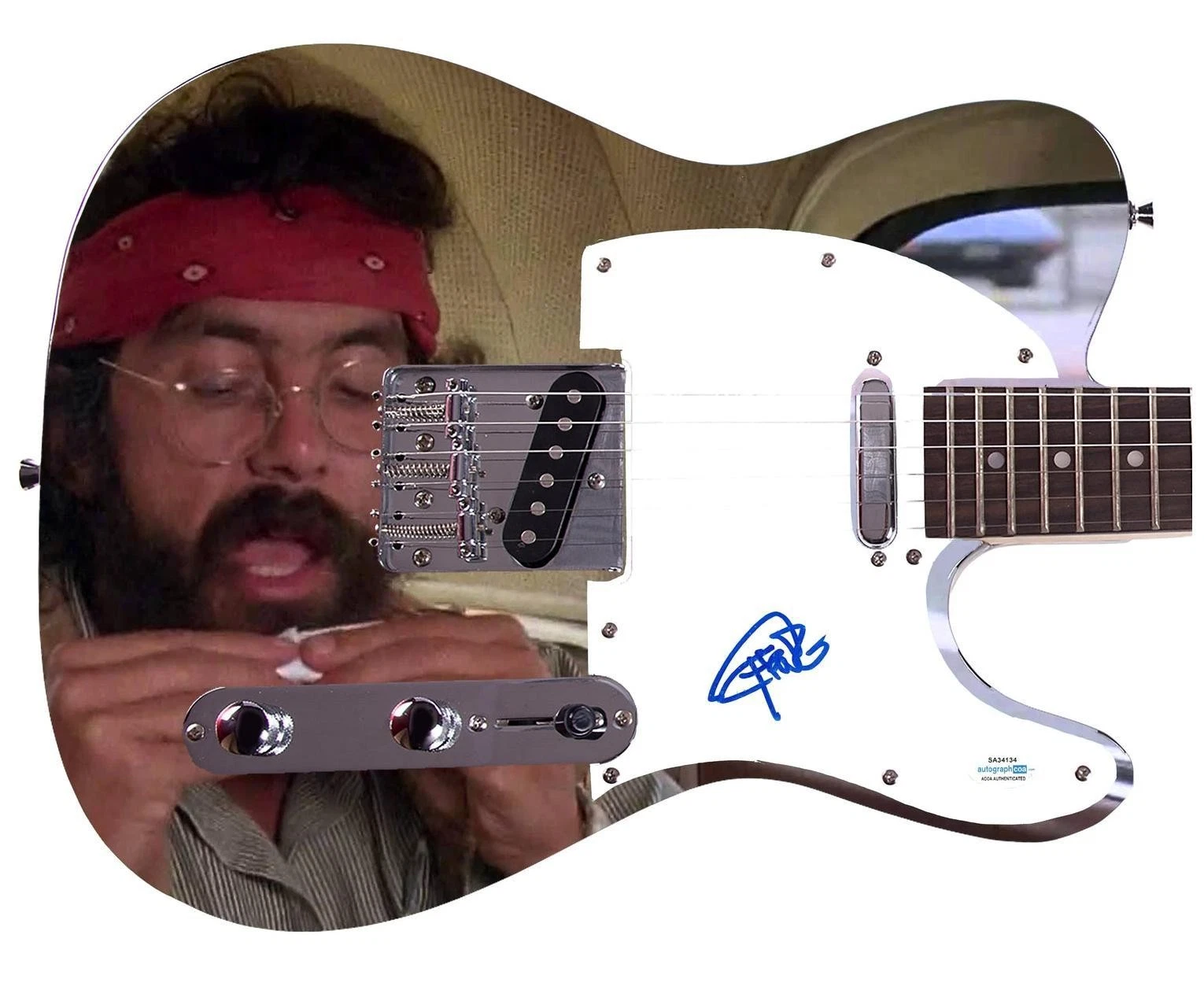 Cheech And Chong Tommy Signed Weed 420 Pot Guitar ACOA