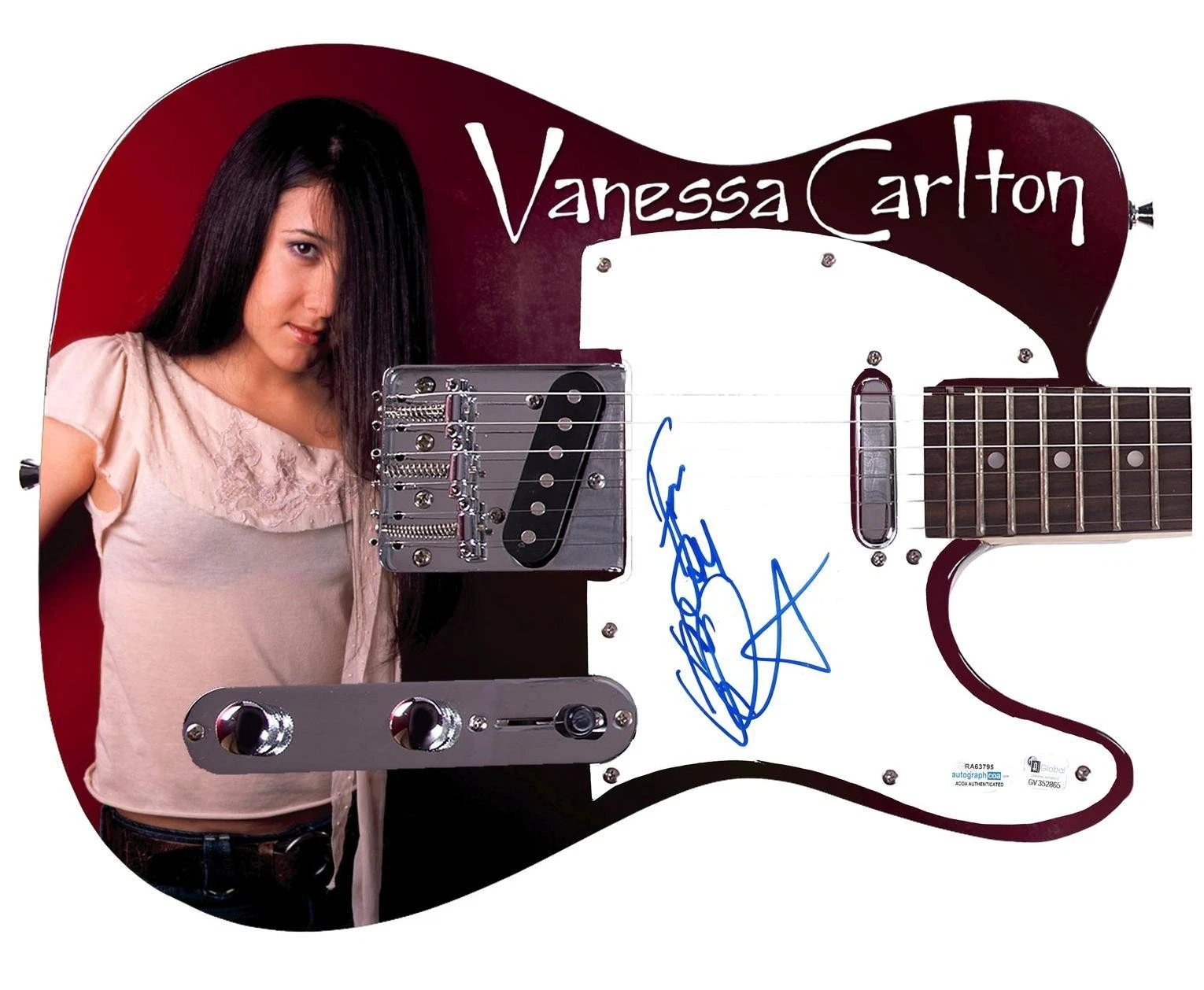 Vanessa Carlton Signed Autographed Photo Graphics Guitar ACOA