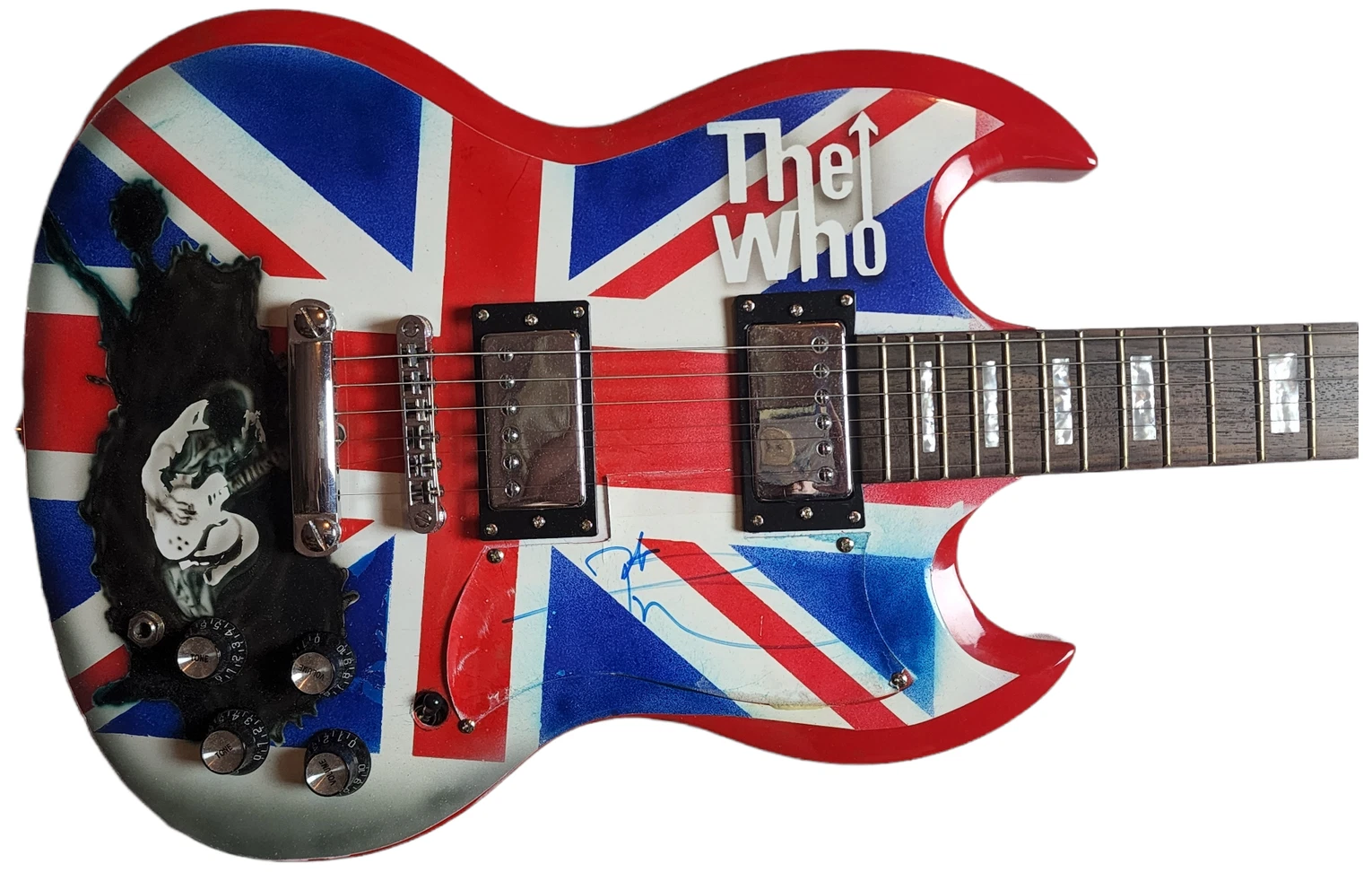 The Who Pete Townshend Autographed Hand Airbrushed Painting Guitar UACC AFTAL