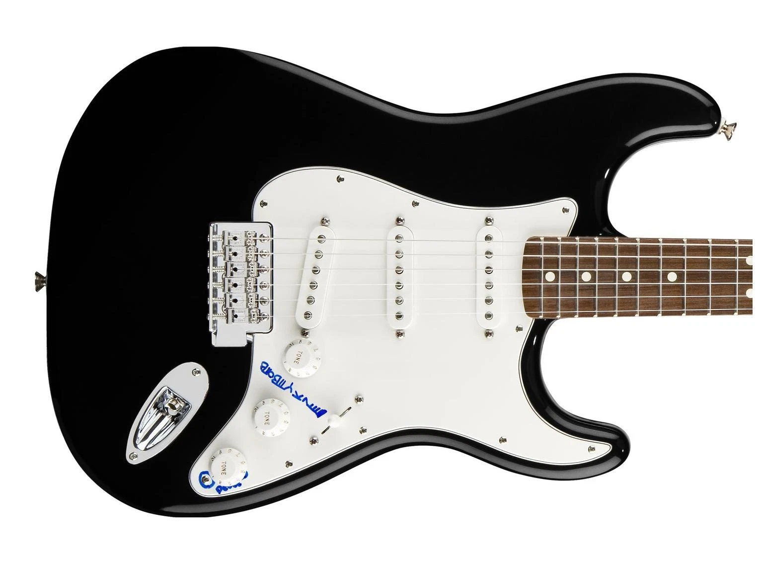 Bright Black Signed Autographed Guitar
