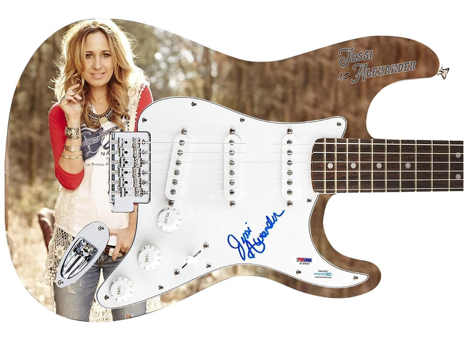 Jessi Alexander Signed Autographed 1/1 Custom Graphics Guitar PSA