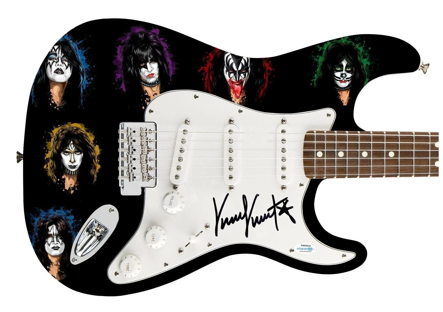 KISS Vinnie Vincent Signed Autographed Photo Graphics Guitar ACOA Witness ITP JS