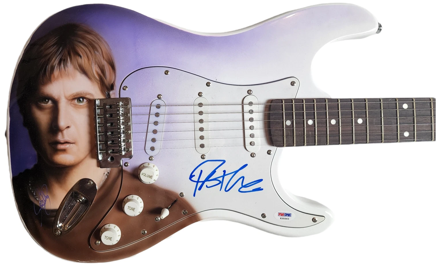 Matchbox Twenty Rob Thomas Signed Airbrushed Painting Guitar UACC AFTAL PSA
