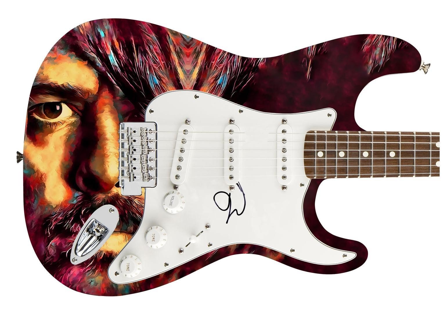 Nirvana Foo Fighters Dave Grohl Autographed Photo Graphics Guitar