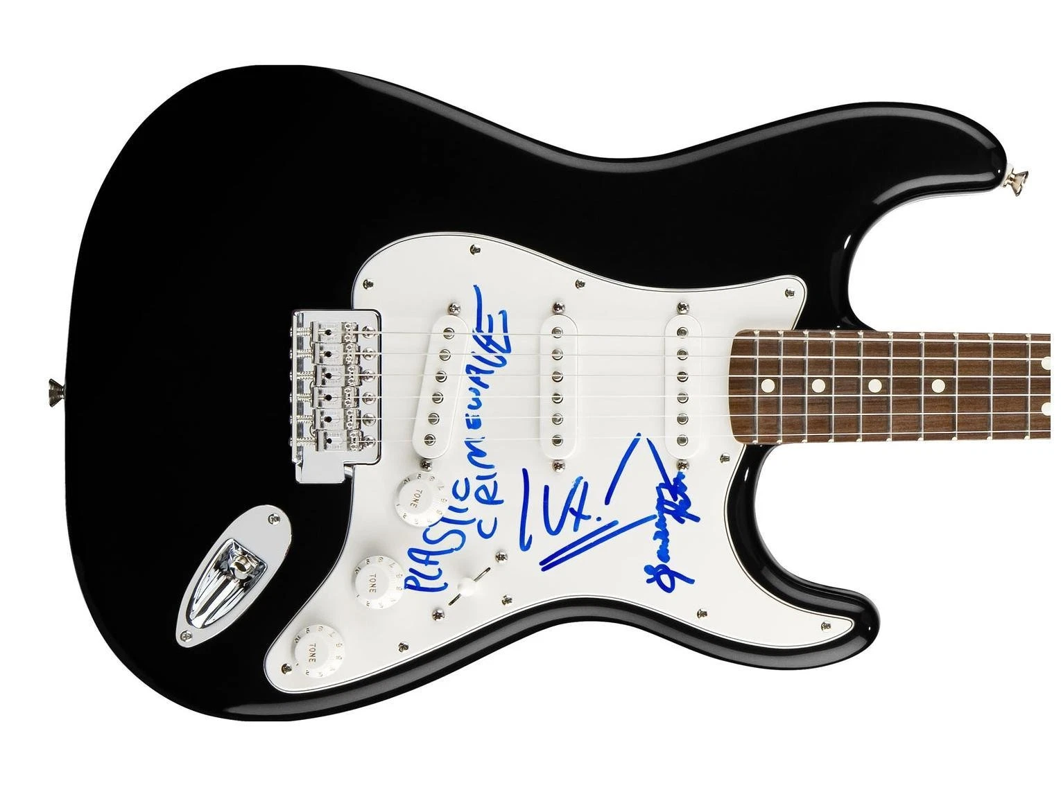 Plastic Crimewave Signed Autographed Guitar