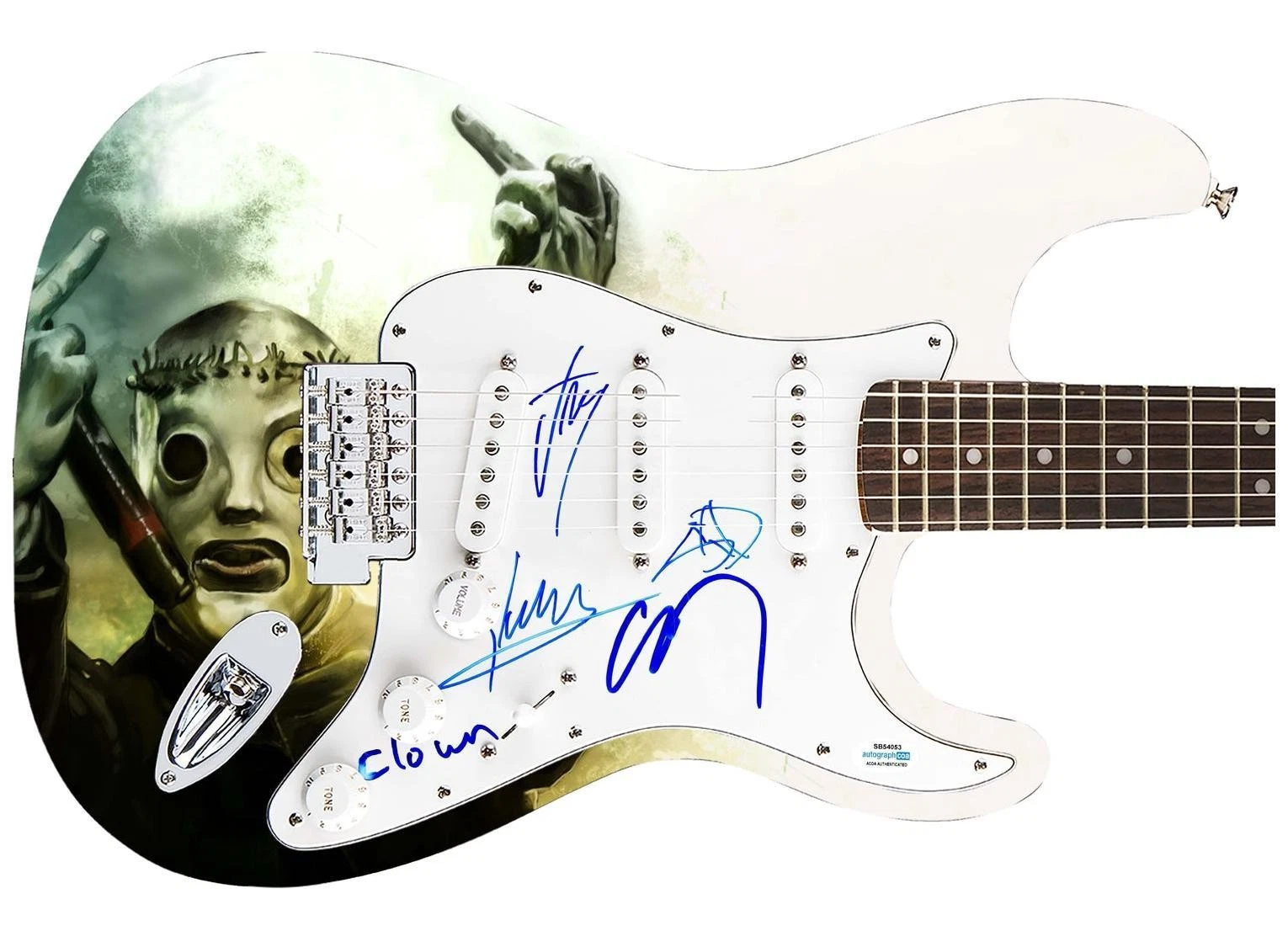 Slipknot Signed Autographed 1/1 Fender Graphics Guitar Exact Video Proof ACOA