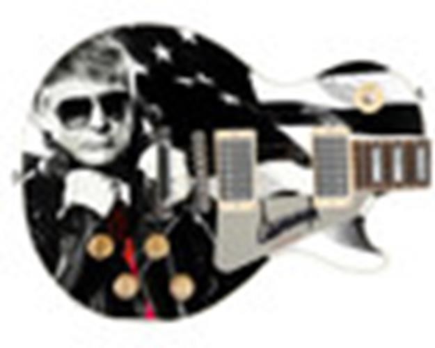 President Donald Trump Signed Leather Jacket n Flag Custom Graphics Guitar