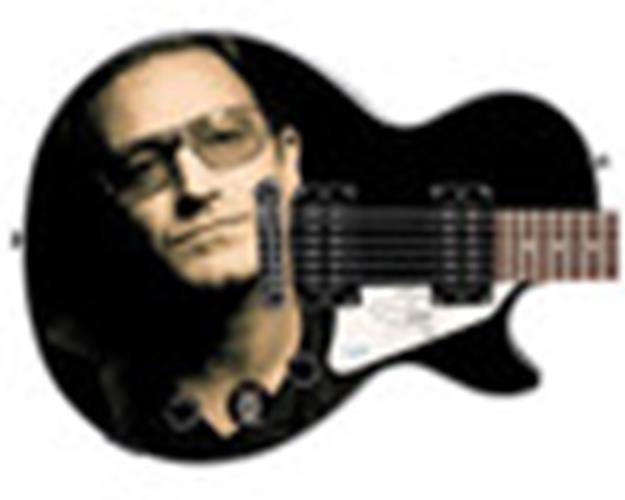 U2 Bono Autographed Custom Epiphone Graphics Guitar