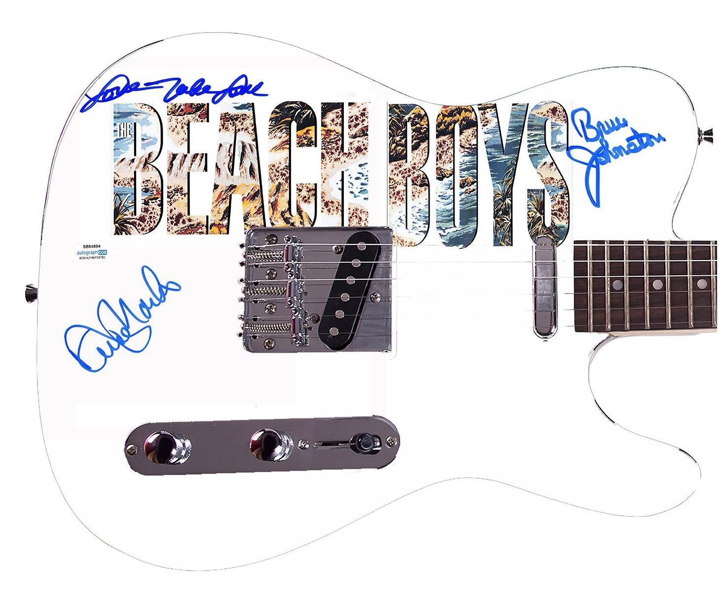 The Beach Boys Johnston Marks Mike Love Autographed Graphics Guitar Exact Proof