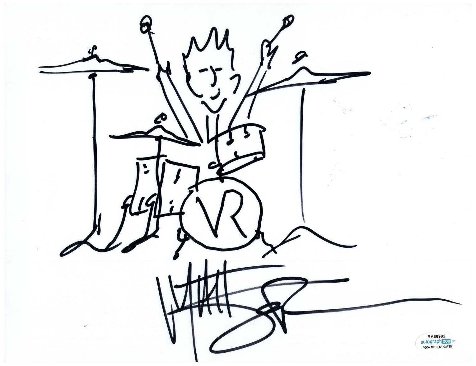 Guns N' Roses Matt Sorum Hand Drawn Sketch Autograph Velvet Revolver ACOA