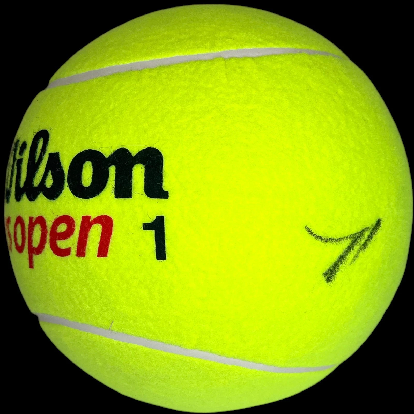 JANNIK SINNER SIGNED US OPEN JUMBO TENNIS BALL 10