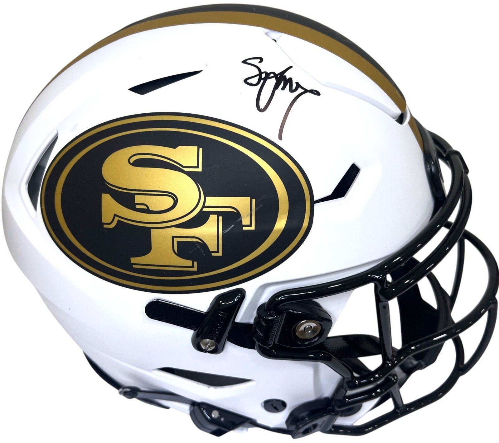 STEVE YOUNG SIGNED SAN FRANCISCO 49ERS FULL SIZE SPEEDFLEX HELMET LUNAR JSA