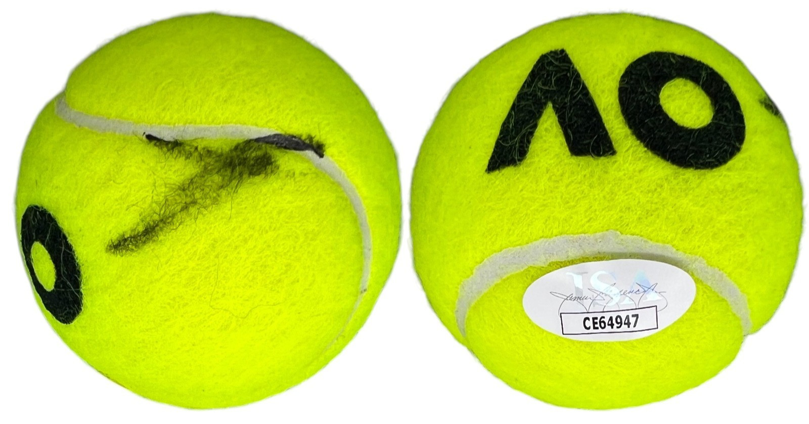 JANNIK SINNER SIGNED AUTOGRAPHED AUSTRALIAN OPEN AO TENNIS BALL JSA COA