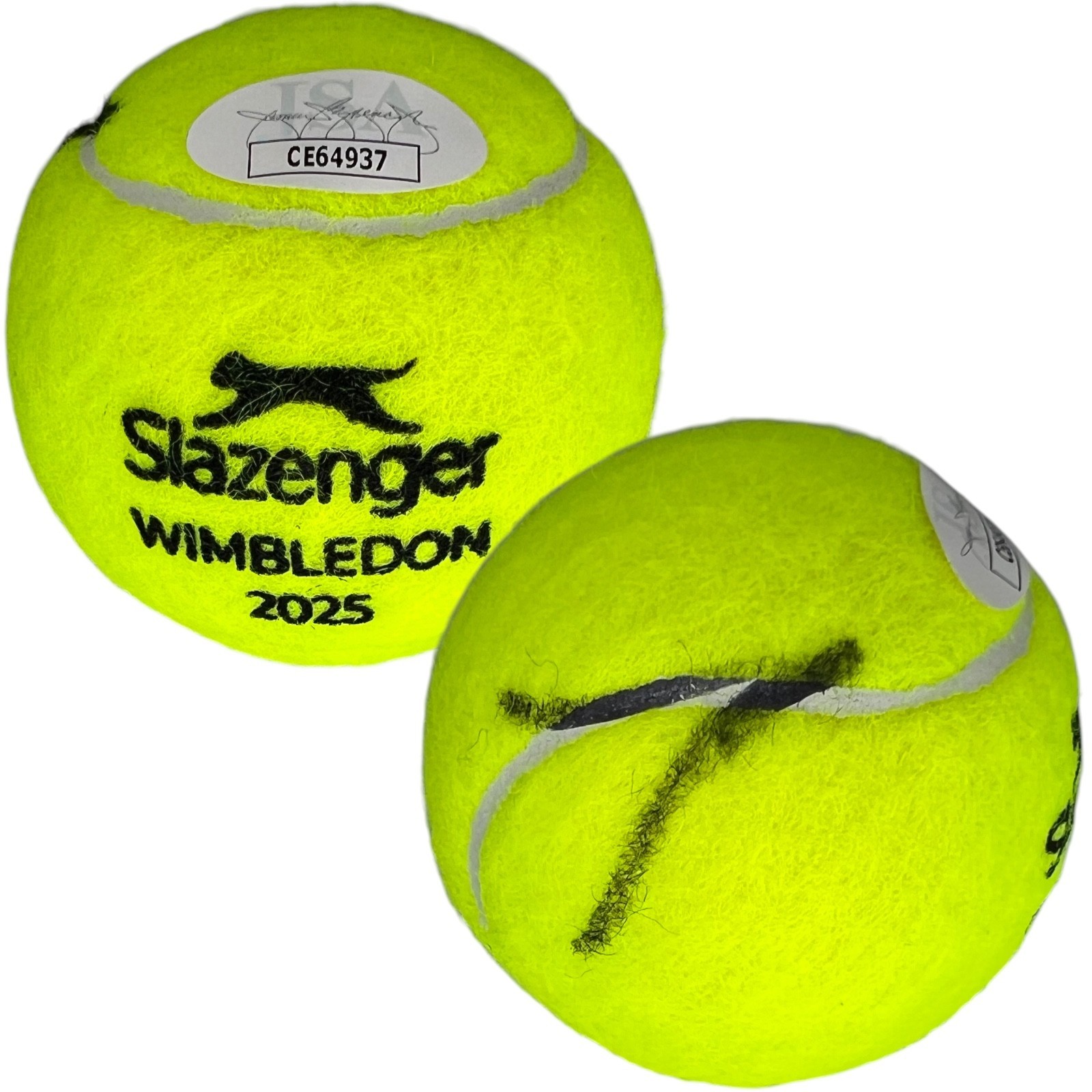 JANNIK SINNER SIGNED DATED 2025 WIMBLEDON TENNIS BALL GRAND SLAM JSA !