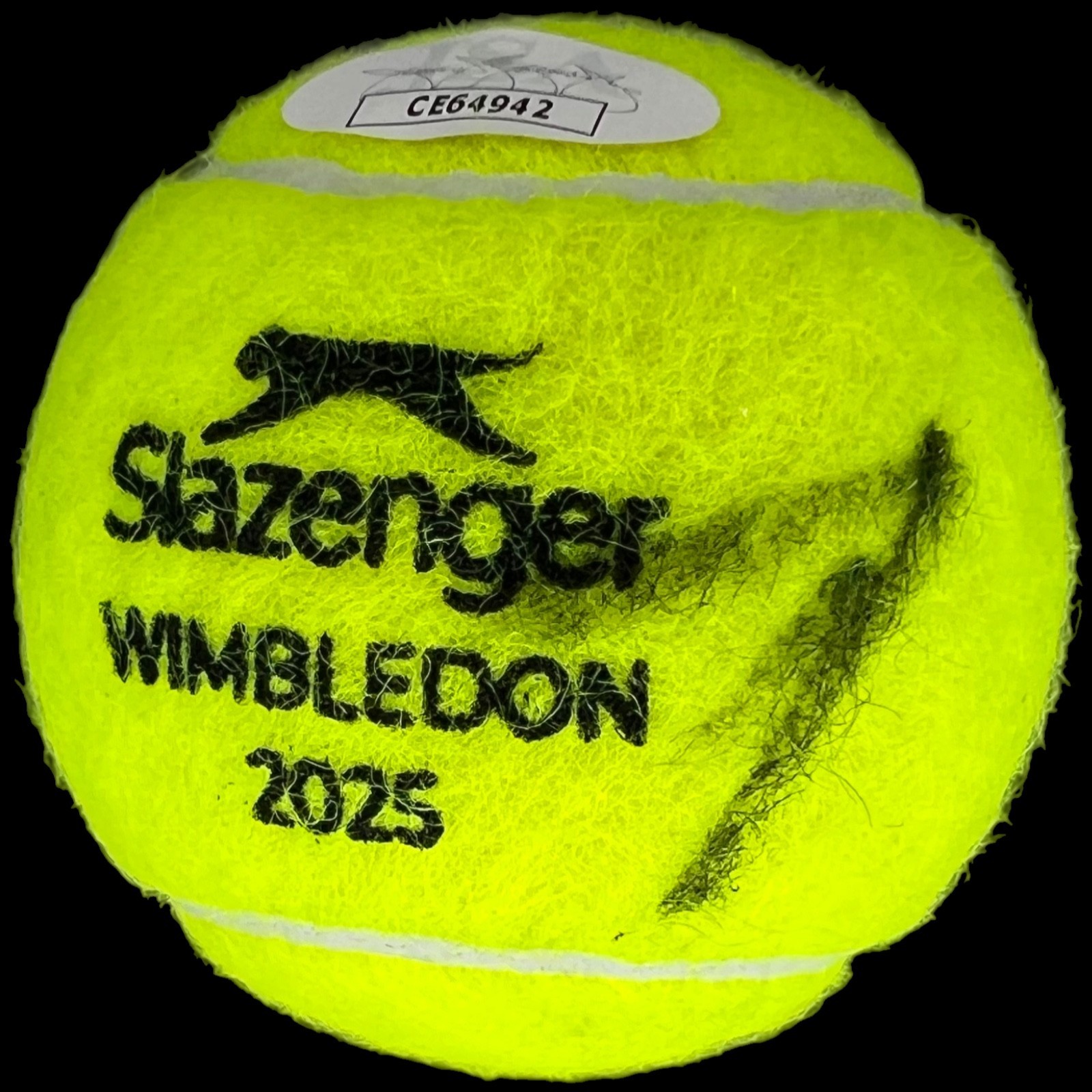 JANNIK SINNER SIGNED DATED 2025 WIMBLEDON TENNIS BALL GRAND SLAM CHAMP JSA COA
