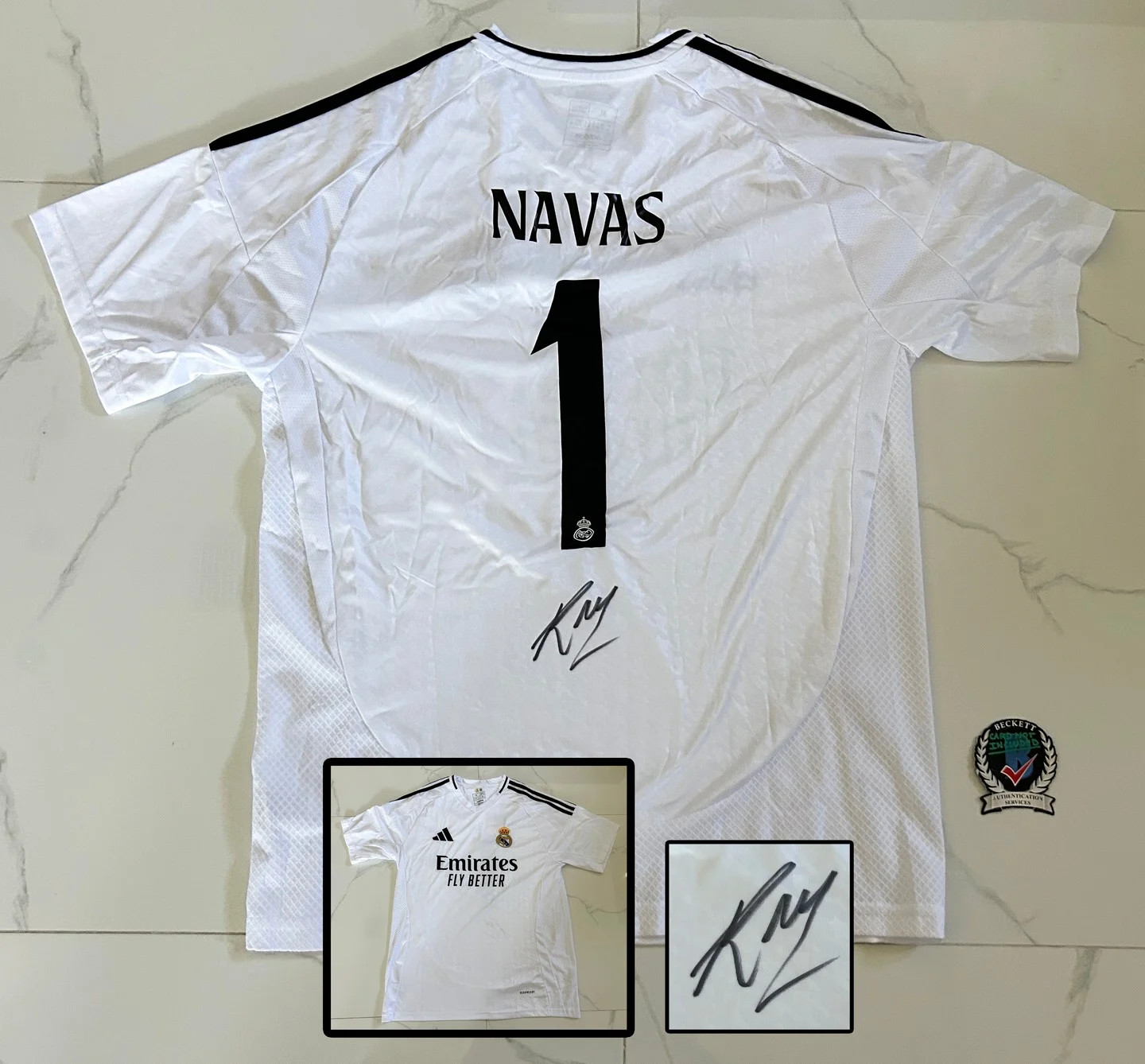 Keylor Navas Signed Jersey Real Madrid Beckett BAS COA