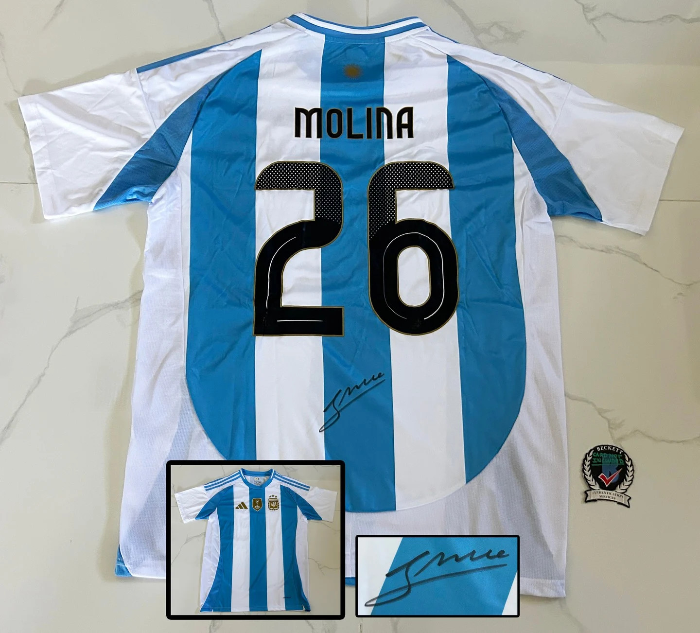Nahuel Molina Signed Jersey Argentina Beckett BAS COA
