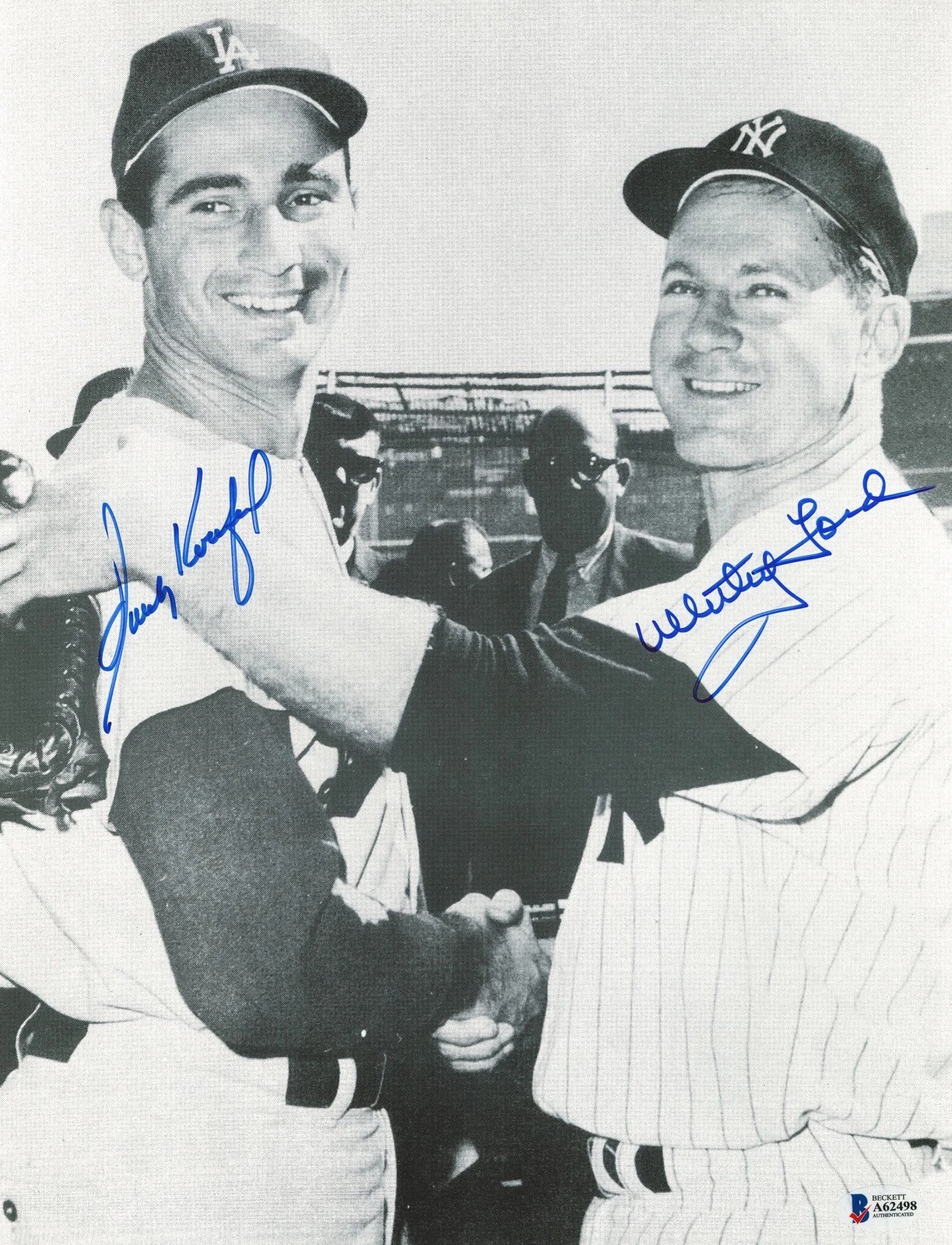 SANDY KOUFAX & WHITEY FORD DUAL SIGNED 11X14 PHOTO BAS A62498