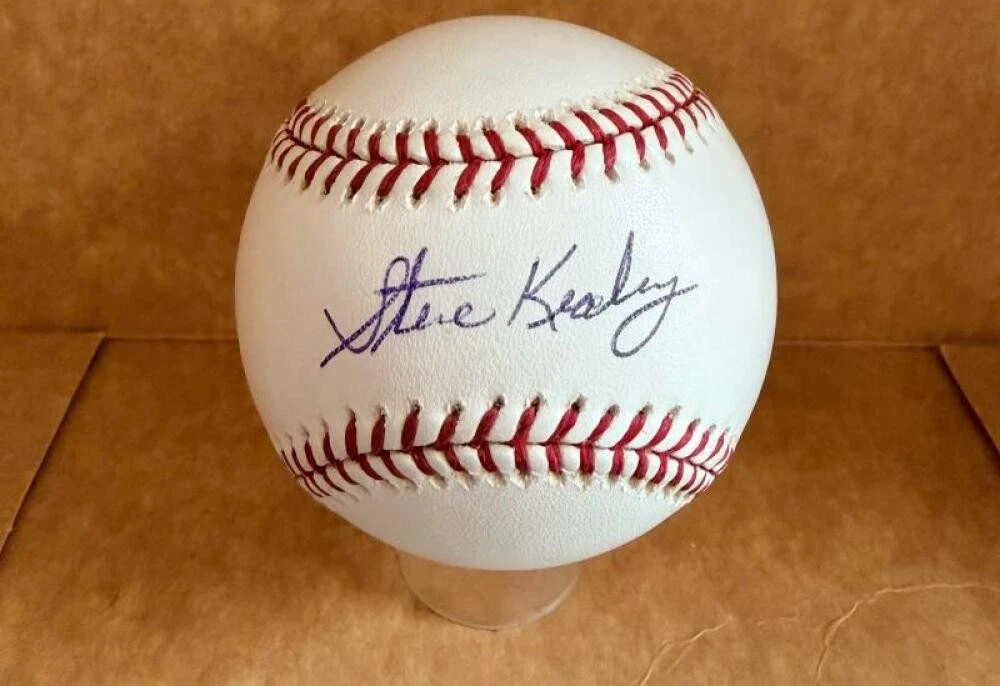 STEVE KEALEY CALIFORNIA ANGELS SIGNED AUTOGRAPHED M.L. BASEBALL BECKETT AUTH
