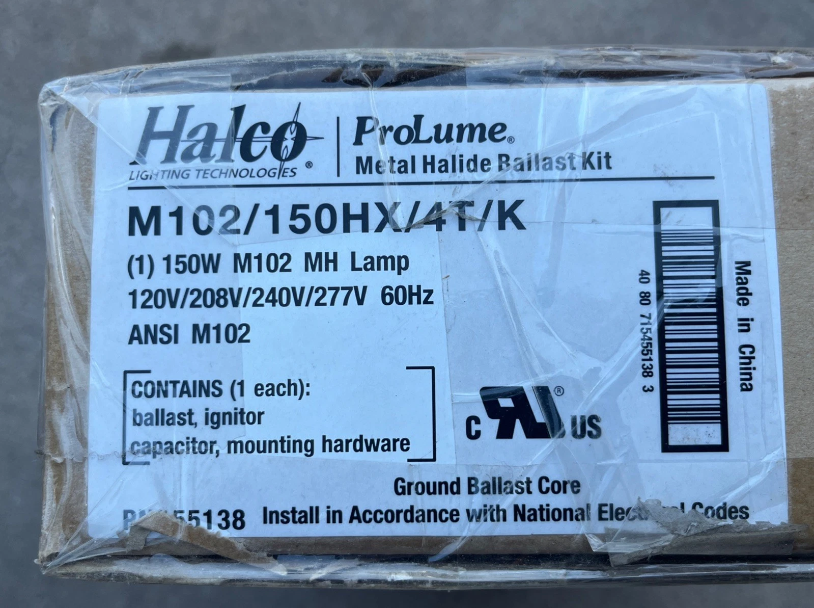 Halco 150W Metal Halide Ballast Kit 4 Tap 120-277V M102/150HX/4T/K Lamp 55138