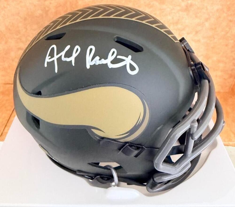 AHMAD RASHAD VIKINGS SALUTE TO SERVICE SIGNED AUTO MINI HELMET BECKETT AUTH