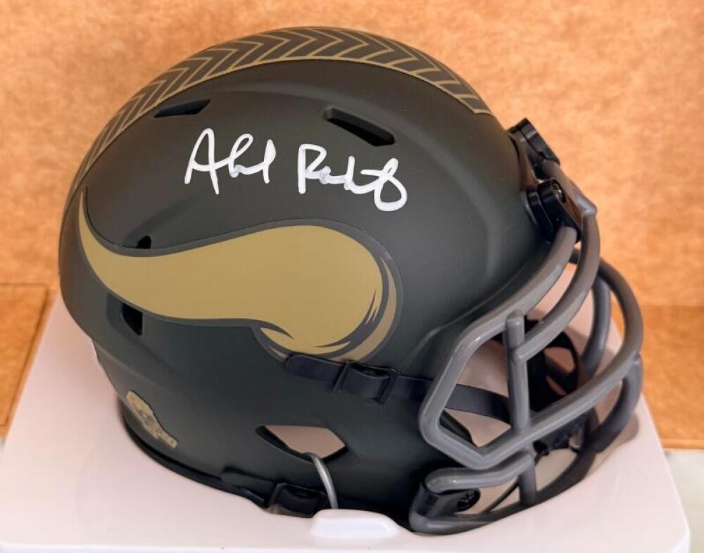 AHMAD RASHAD VIKINGS SALUTE TO SERVICE SIGNED AUTO MINI HELMET BECKETT AUTH