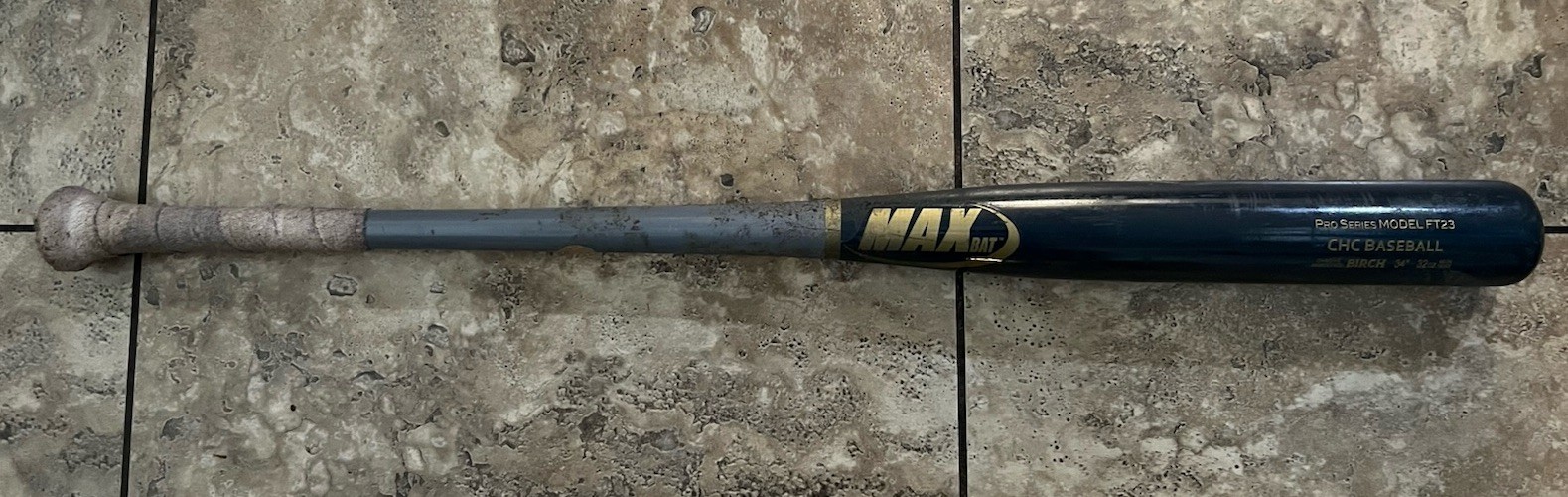 Chicago Cubs Used Professional Wood Baseball Max Bat Birch 34