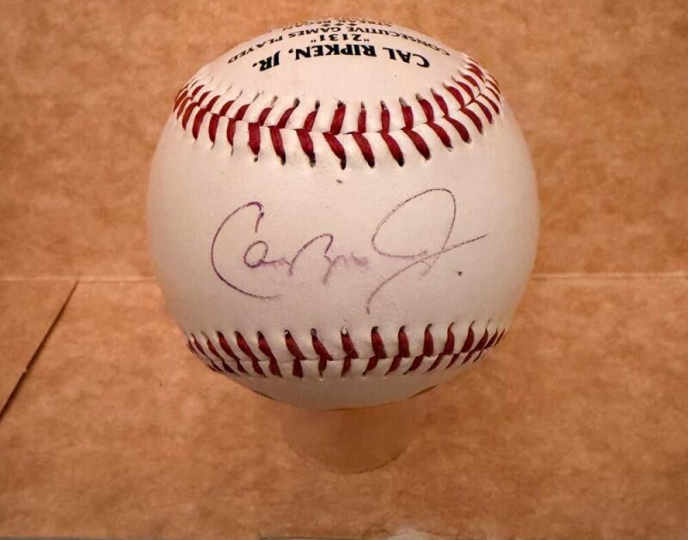 CAL RIPKEN JR. BALTIMORE ORIOLES SIGNED 2131 FOTOBALL BECKETT AUTH