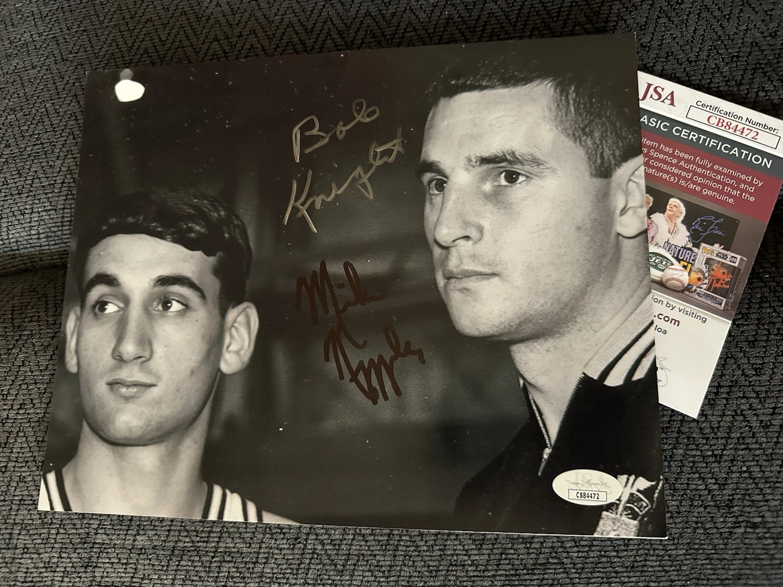 Bob Bobby Knight & Mike Krzyzewski Signed 8 X 10 Photo JSA Authentication COA