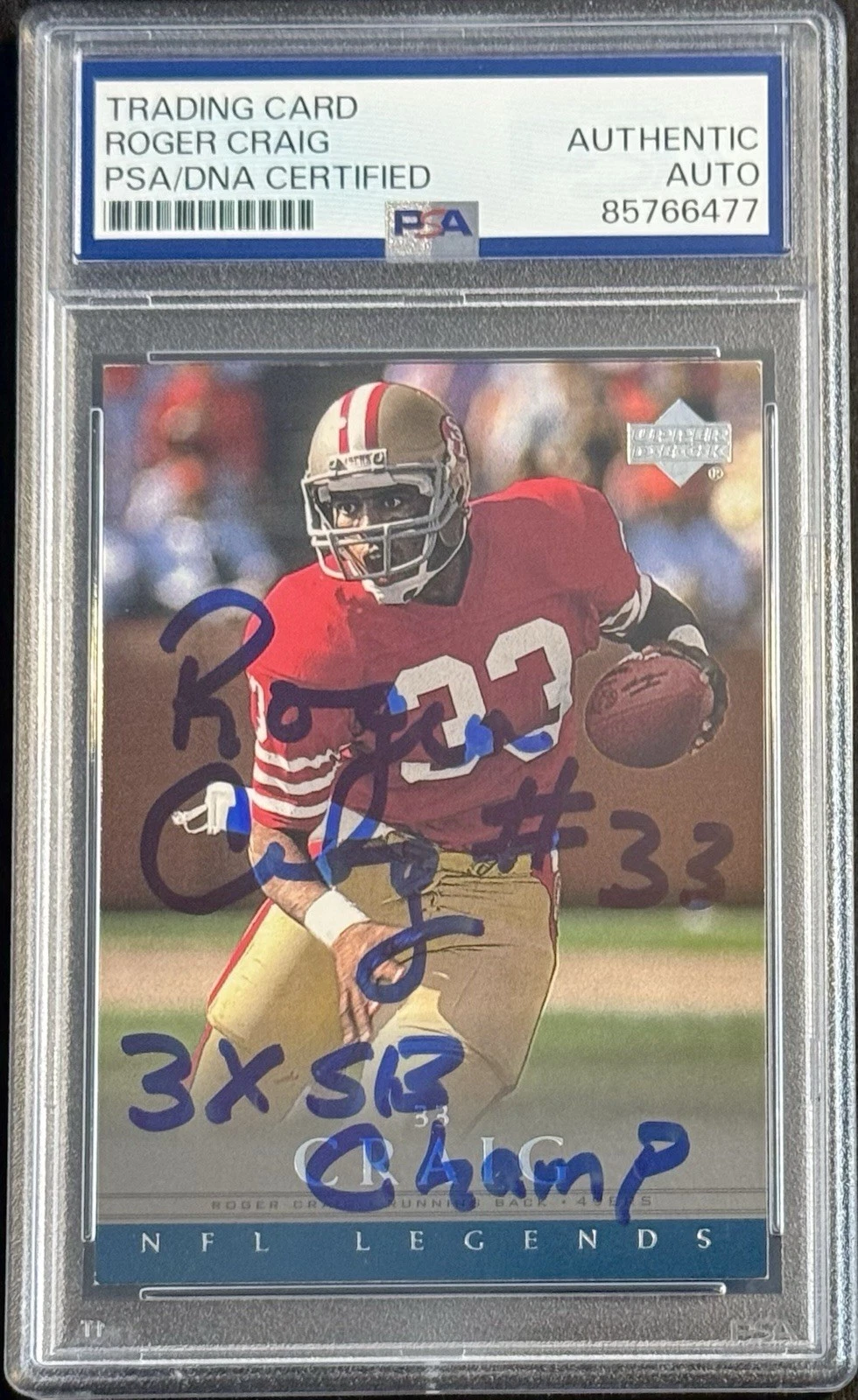 Roger Craig Signed Auto 2000 Upper Deck Legends Card PSA/DNA Slabbed 49ers