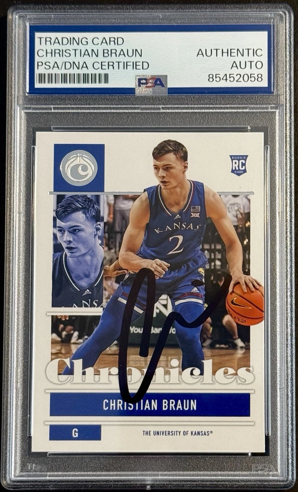 Christian Braun Signed Auto 2022-23 Chronicles Rookie Card PSA/DNA Slabbed