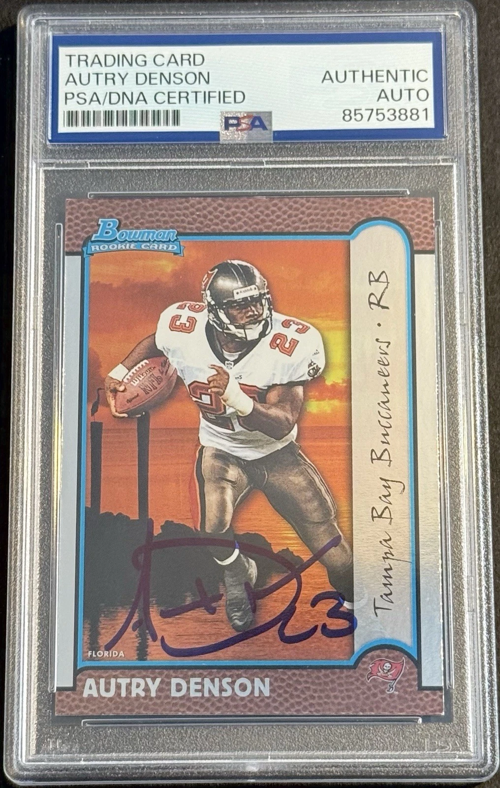 Autry Denson Signed 1999 Bowman Rookie Card PSA/DNA Slabbed Buccaneers