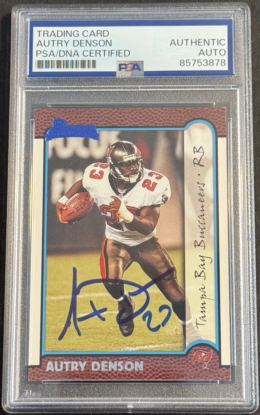 Autry Denson Signed 1999 Bowman Rookie Card PSA/DNA Slabbed Buccaneers