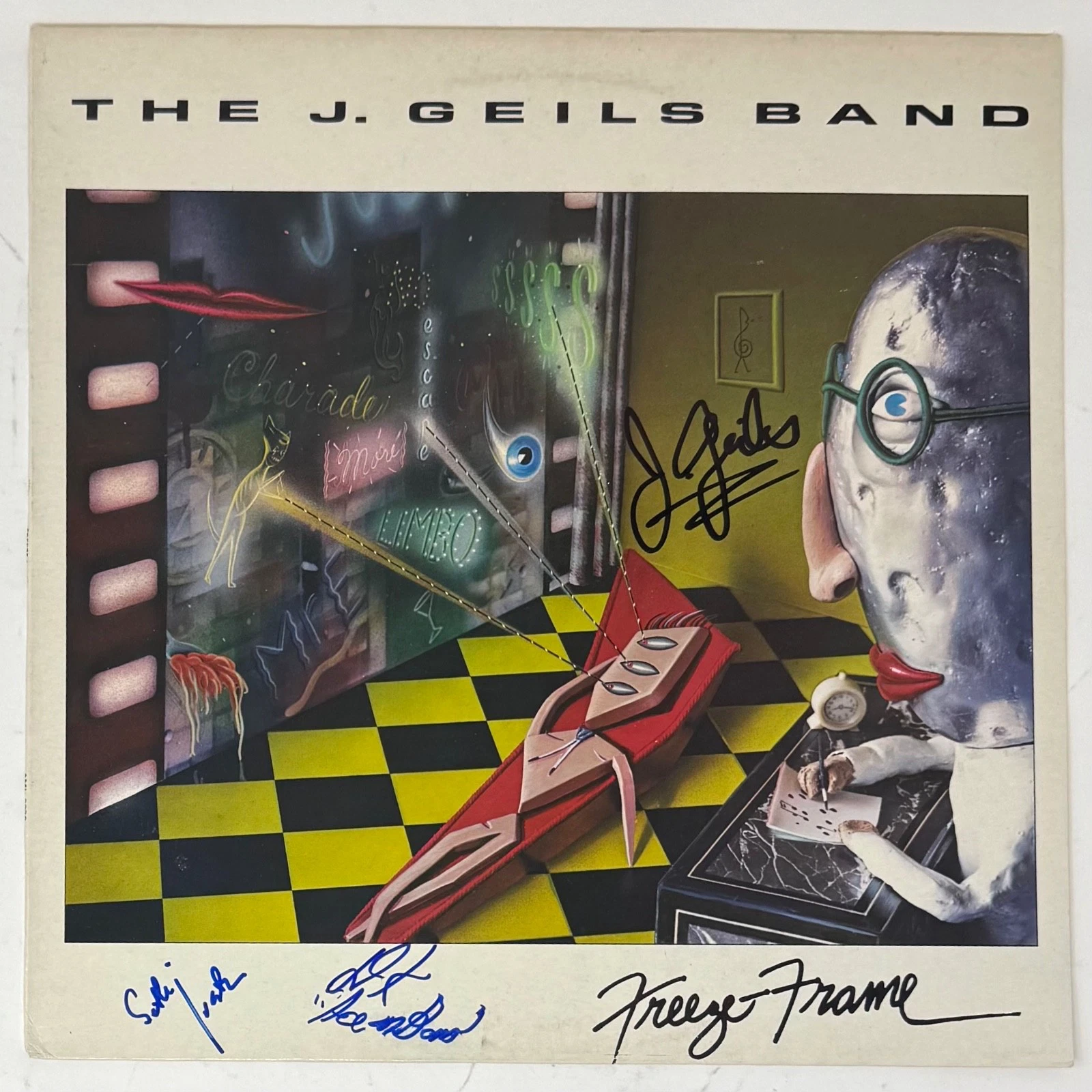 The J. Geils Band Signed Autograph Freeze Frame Vinyl Record Album by 3 JSA COA